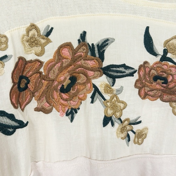 OLI & HALI Embroidered Babydoll Top Oversized Size Small - Picture 5 of 7